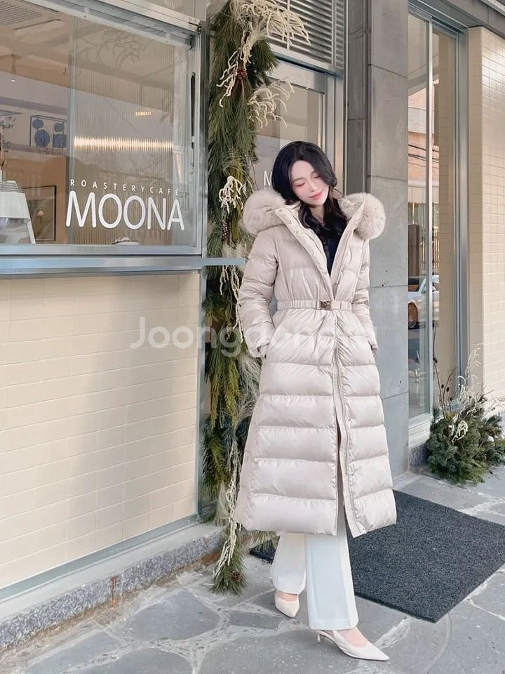 고퀄리티 프리미엄 사가폭스 롱패딩 오리털 허리 버클--2