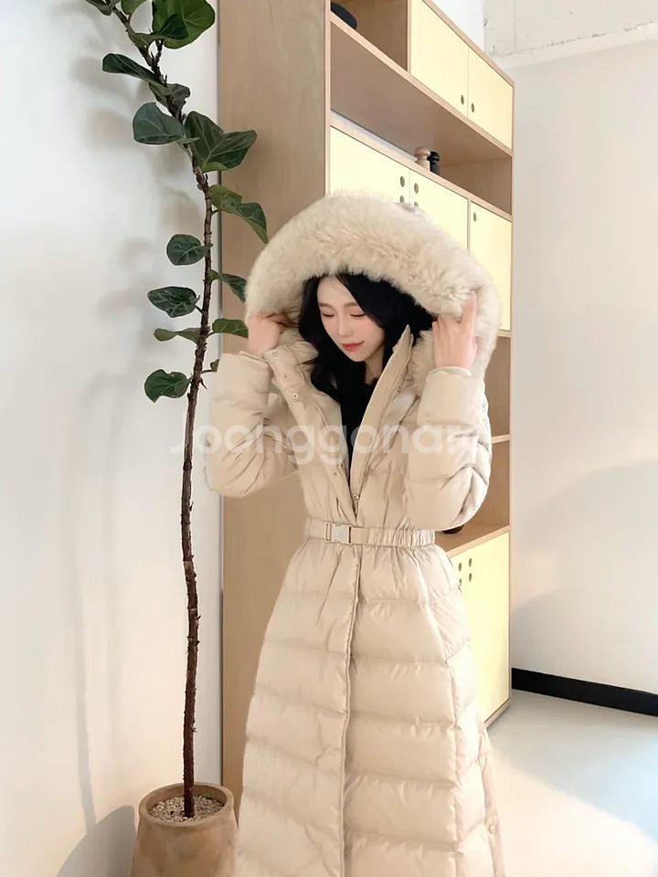 고퀄리티 프리미엄 사가폭스 롱패딩 오리털 허리 버클--3