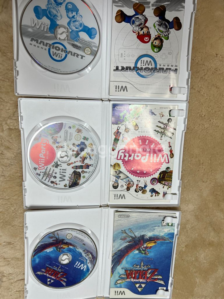 (S급)닌텐도 wii+CD4개+리모컨2개+핸들+눈차크2--2
