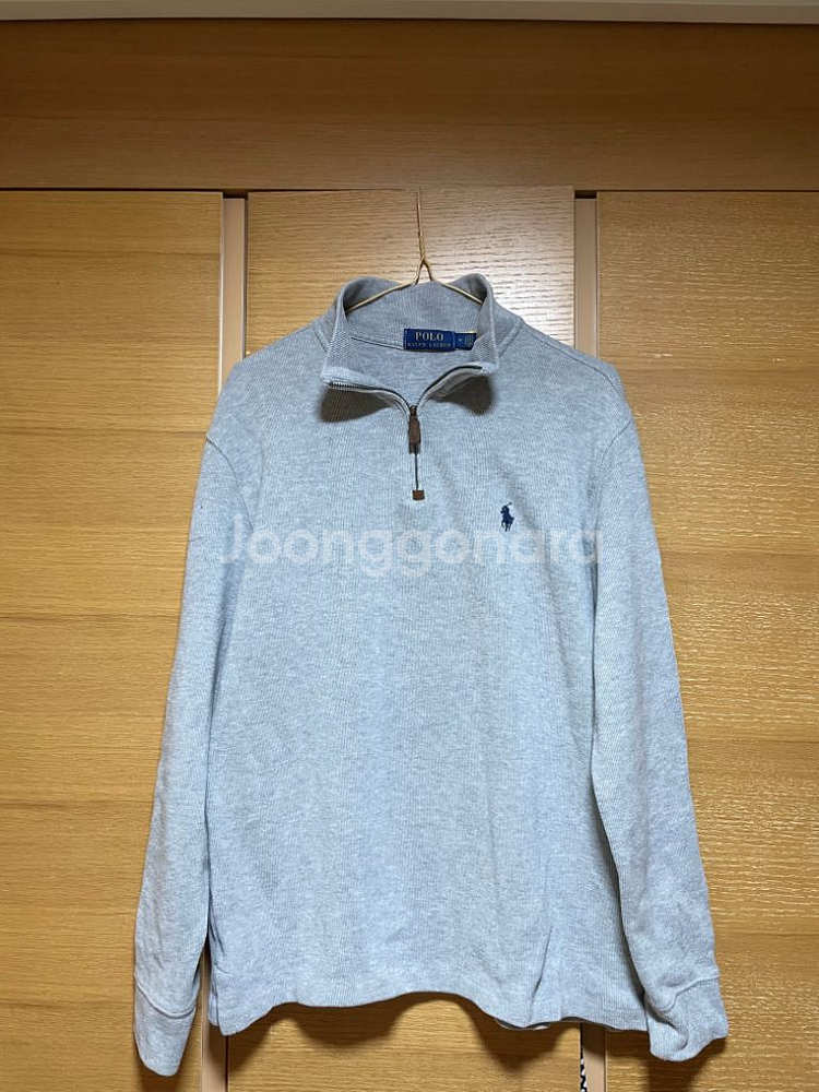 폴로랄프로렌 반집업 니트 그레이--1