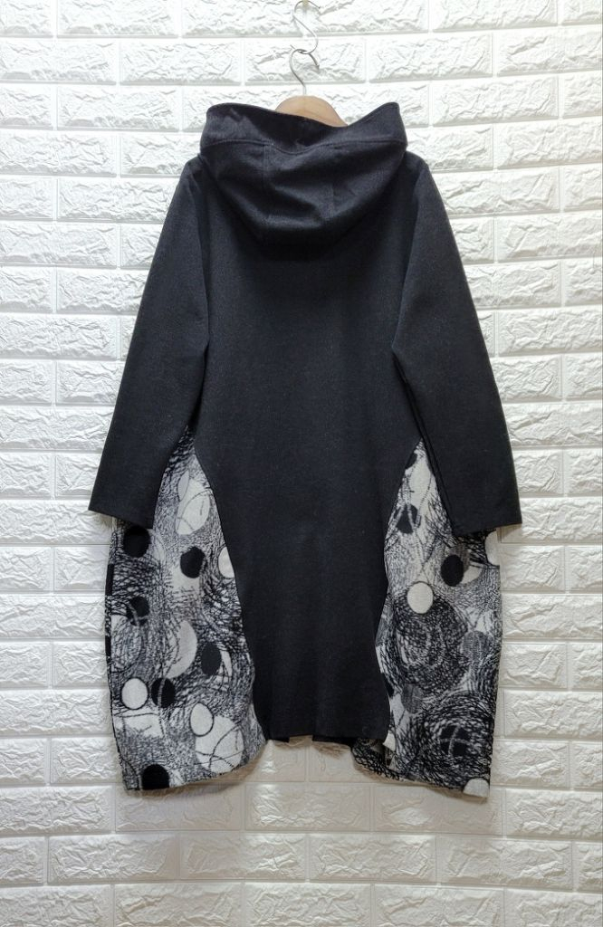 항아리핏 스판 후드 롱코트(프리~88)--2