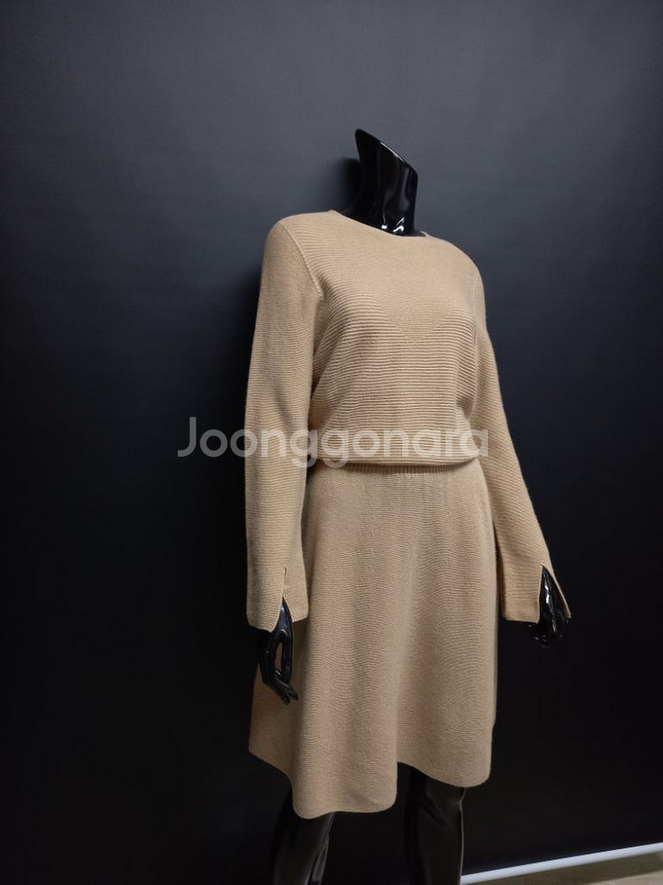 SJSJ 춘추 홀가먼트 울 롱 플레어 원피스 F--1