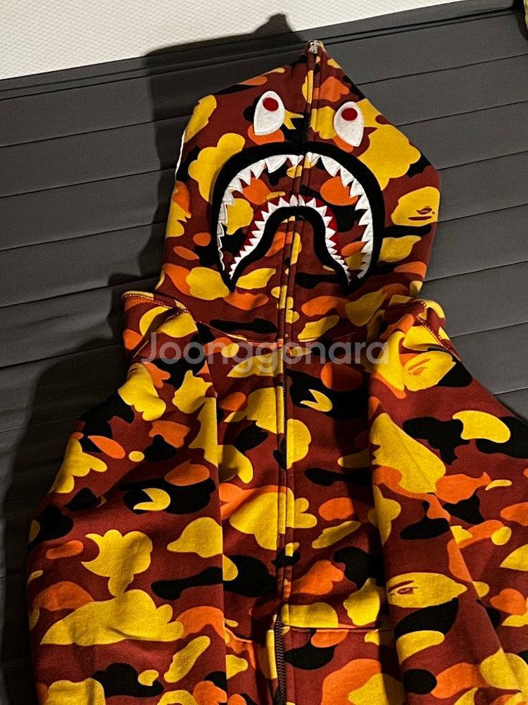 베이프 풀카모 후드집업 노랑색 (XL)--1