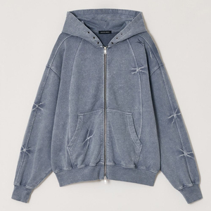 PINCH WASHED HOOD ZIP-UP BLUE