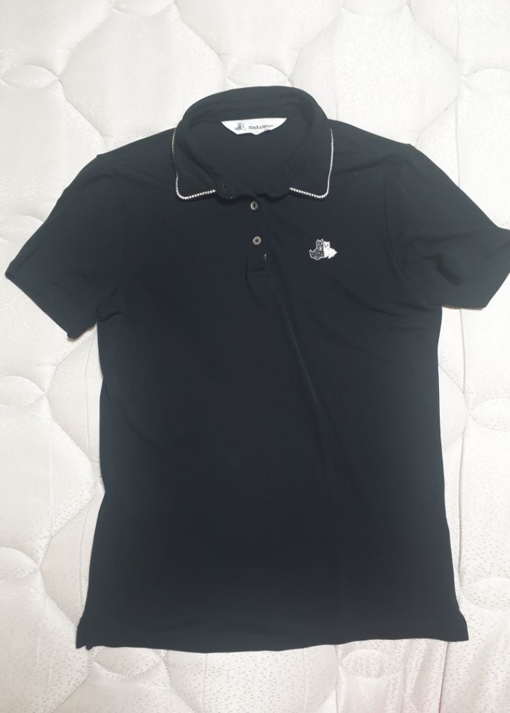 블랙 앤 화이트 골프 티셔츠(정품)