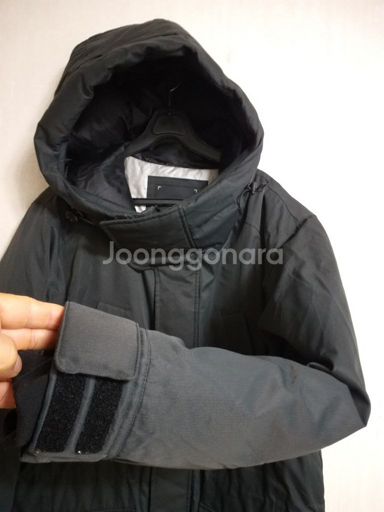 남성 해드 거위털 롱패딩 (카키.100)--1