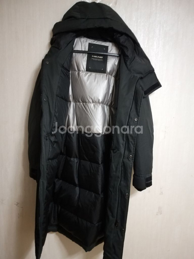 남성 해드 거위털 롱패딩 (카키.100)--5