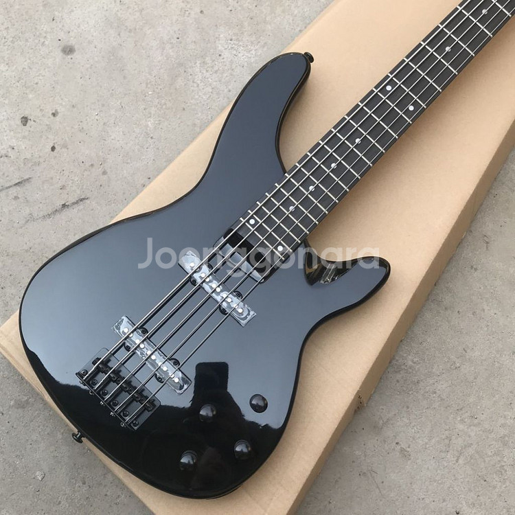5현 베이스 기타 Bass guitar 올블랙--1