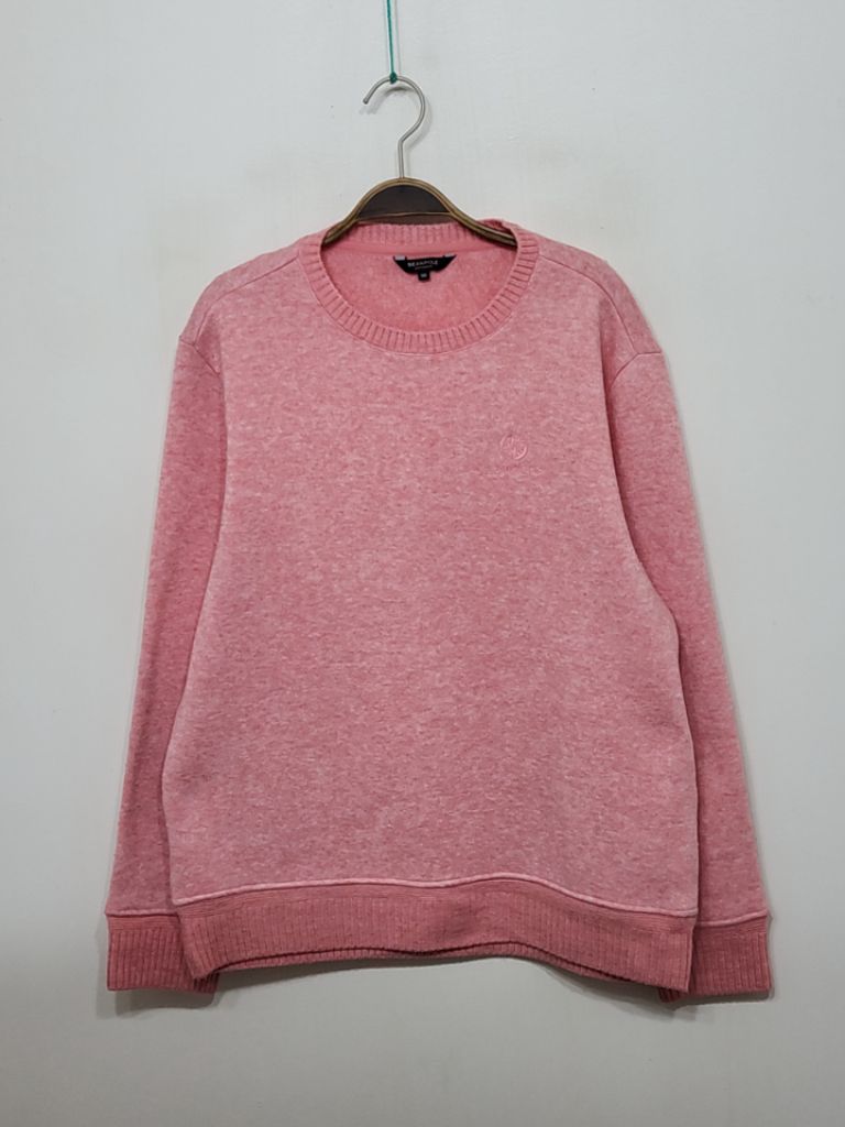 (100) 빈폴 맨투맨 핑크 기모 티셔츠