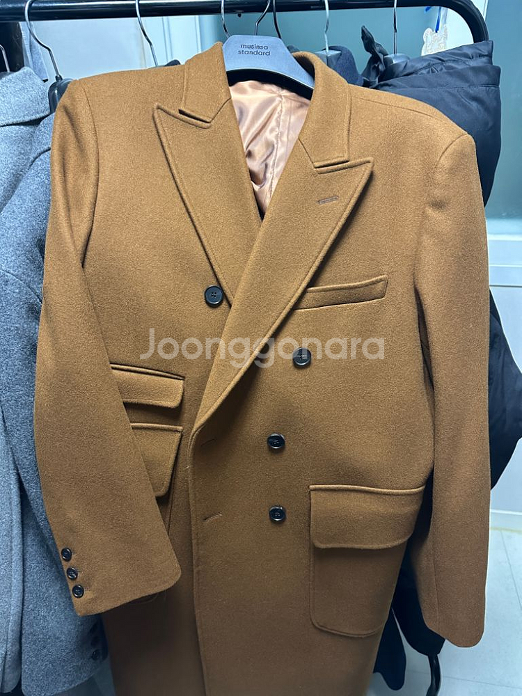 이얼즈어고 타임리프 더블 코트 카멜 색상 L--1