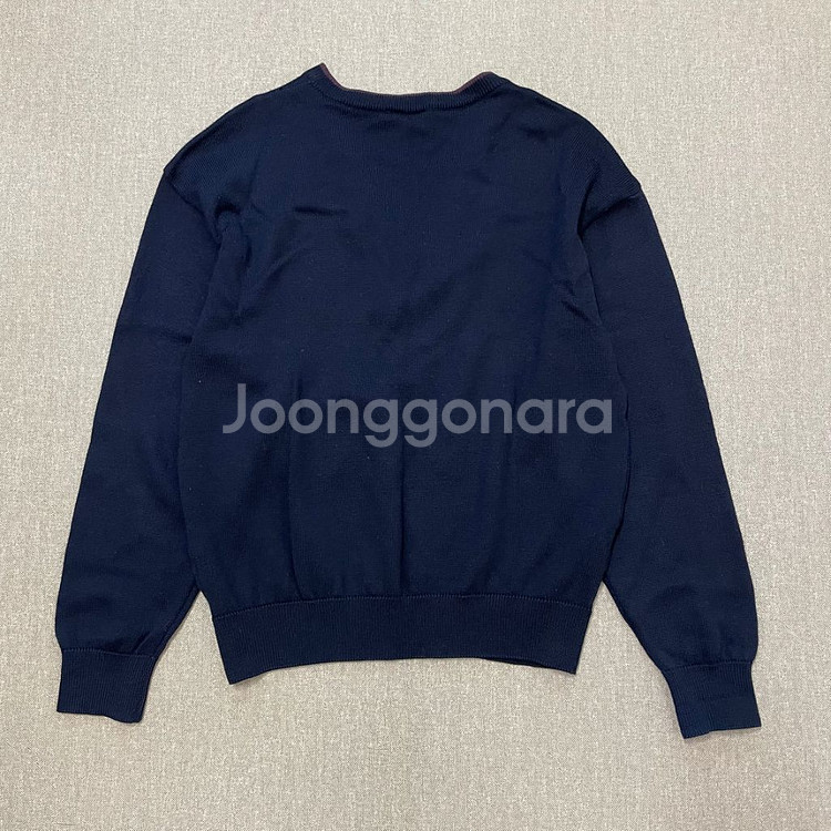 [택포] 라코스테 아가일 브이넥 니트 네이비 100--1