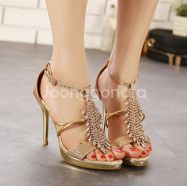 쥬얼리 플라워 스트랩샌들 225사이즈(230착용 가능)--3