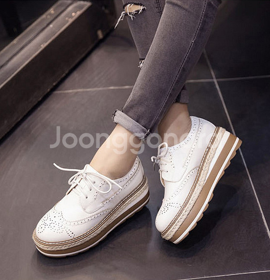 클래식 펀칭 키높이 로퍼 225사이즈--3