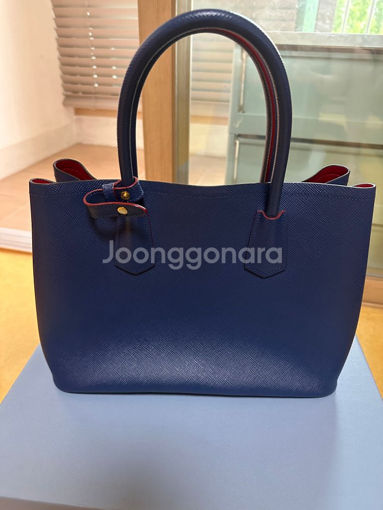 (풀구성)프라다 사피아노 두블레 블루에떼 더블백--1