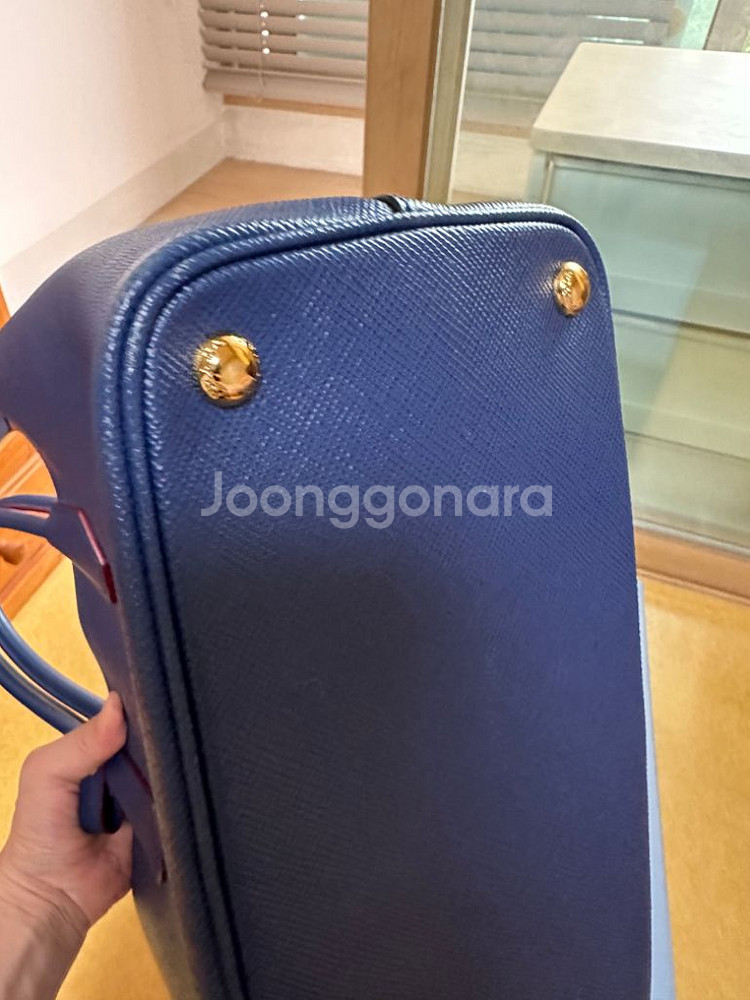 (풀구성)프라다 사피아노 두블레 블루에떼 더블백--6