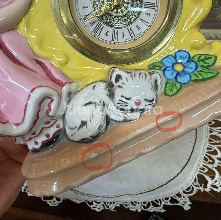 (독일) 빈티지 핸드페인티드 포세린 시계--9