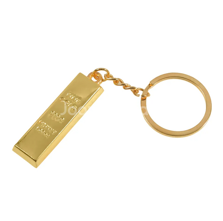 금도금 금속 골드바 열쇠고리 네개--1