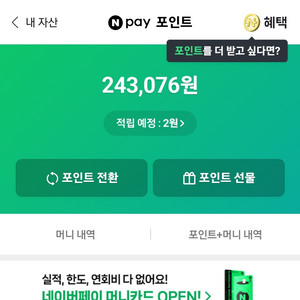 네이버페이 포인트 24만원