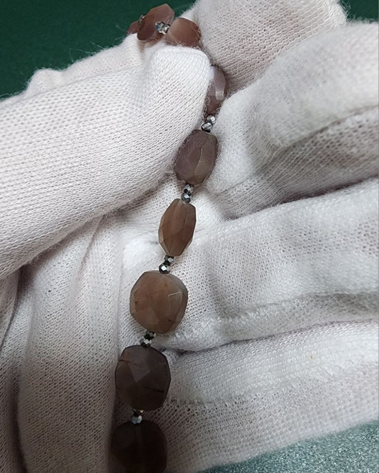 핸드메이드 AA~A+초코문스톤 목걸이 이미지