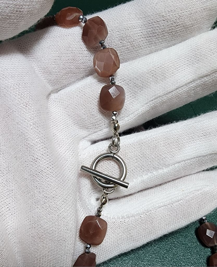 핸드메이드 AA~A+초코문스톤 목걸이 이미지