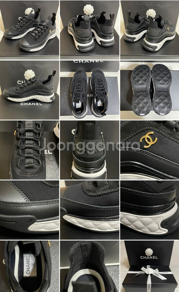 샤넬CC로고 믹스드 파이버 여성 스니커즈 240mm--4