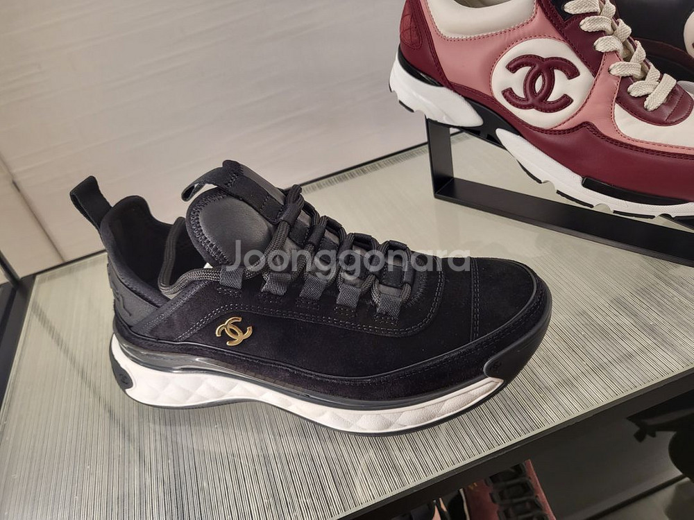 샤넬CC로고 믹스드 파이버 여성 스니커즈 240mm--8