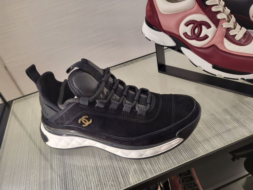 샤넬CC로고 믹스드 파이버 여성 스니커즈 240mm--8