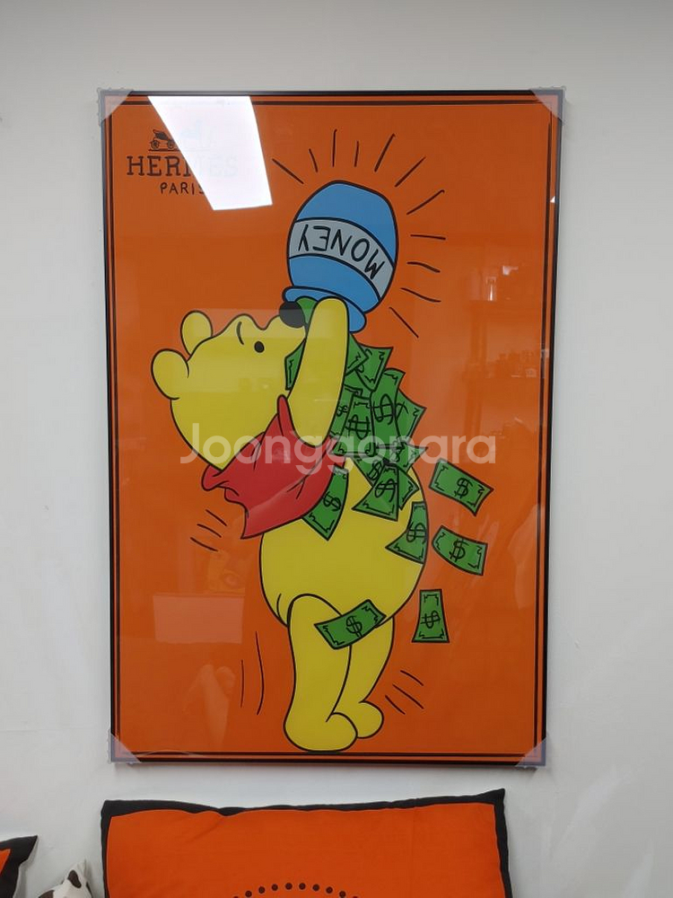 애르메스 곰돌이 푸우 대형 디즈니 그림 액자 팝아트--1