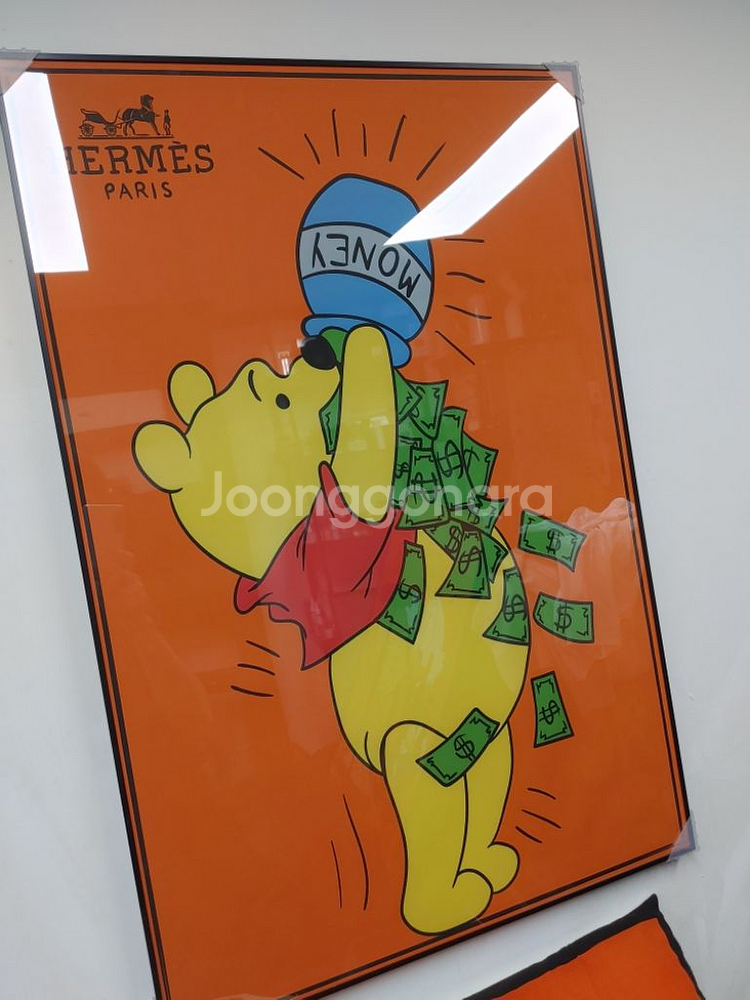 애르메스 곰돌이 푸우 대형 디즈니 그림 액자 팝아트--4