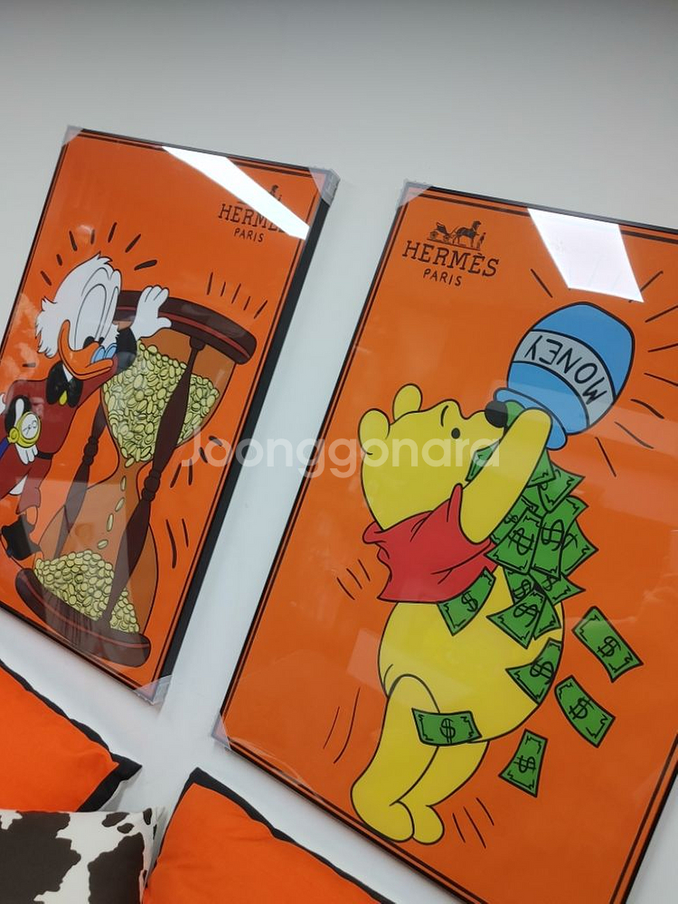 애르메스 곰돌이 푸우 대형 디즈니 그림 액자 팝아트--6