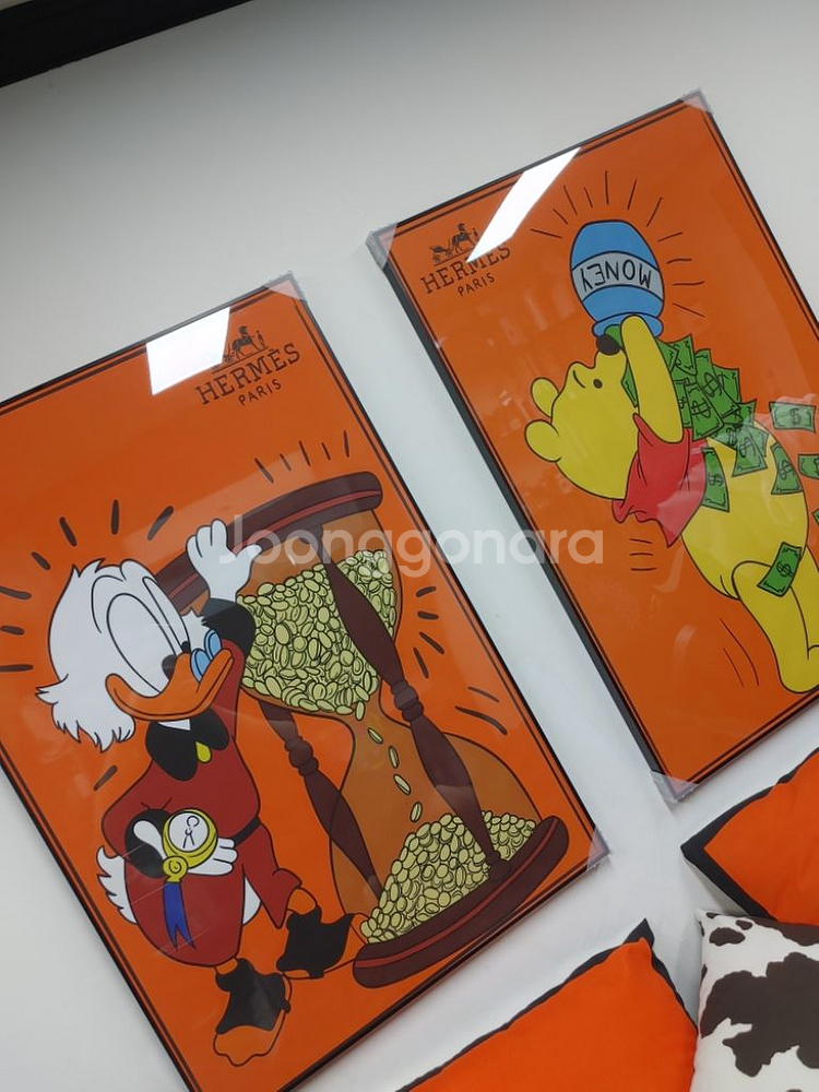 애르메스 곰돌이 푸우 대형 디즈니 그림 액자 팝아트--7