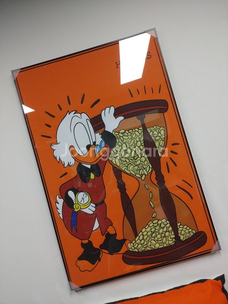 에르메스 디즈니 도널드덕 대형 그림 액자 인테리어소품--2