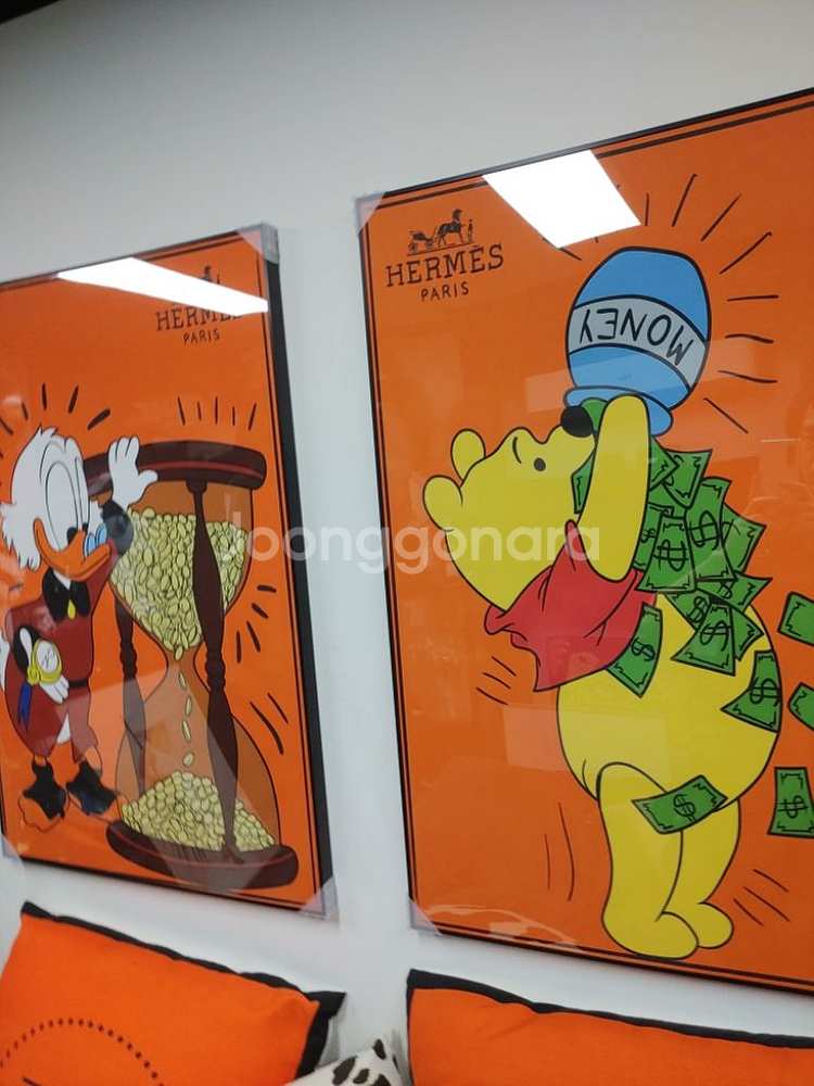에르메스 디즈니 도널드덕 대형 그림 액자 인테리어소품--8