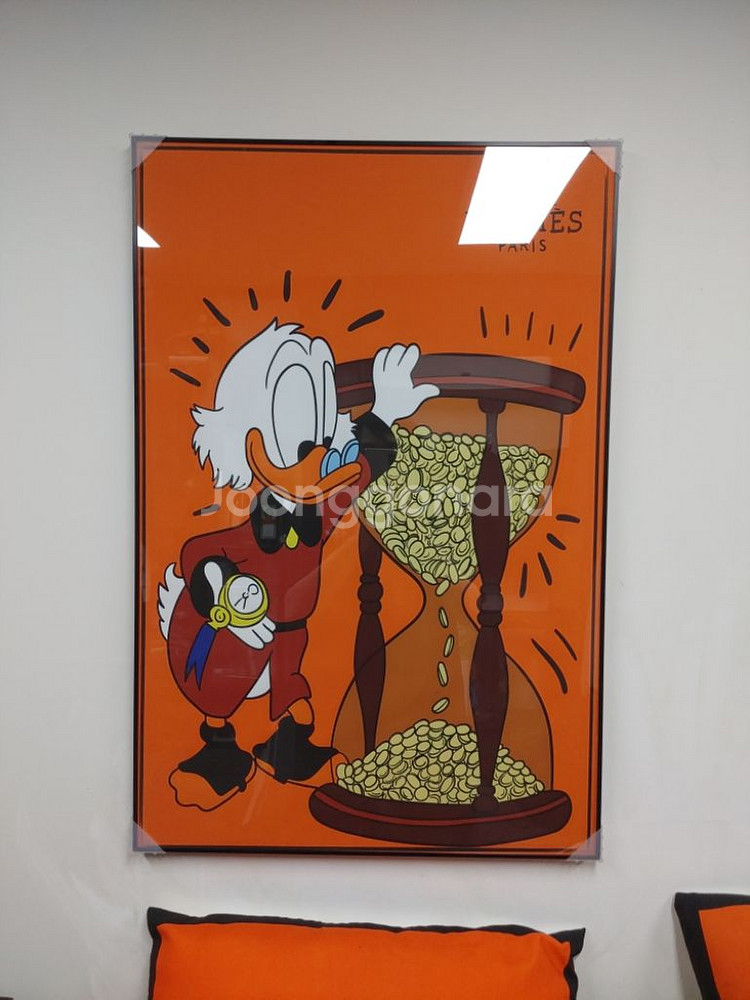 에르메스 디즈니 도널드덕 대형 그림 액자 인테리어소품--5