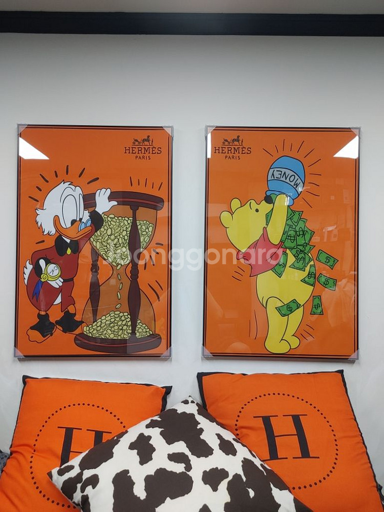 에르메스 디즈니 도널드덕 대형 그림 액자 인테리어소품--9