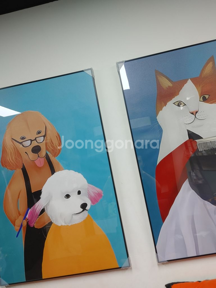 고양이 리트리버 비숑 대형 반려동물 그림 액자 팝아트--3
