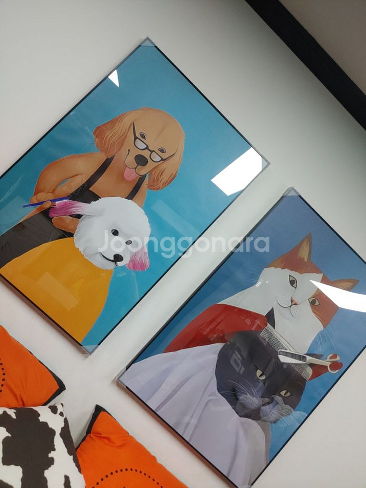 고양이 리트리버 비숑 대형 반려동물 그림 액자 팝아트--4