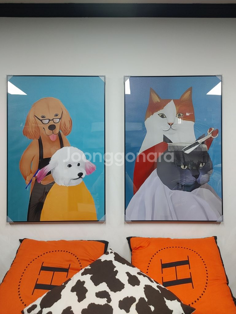 고양이 리트리버 비숑 대형 반려동물 그림 액자 팝아트--7