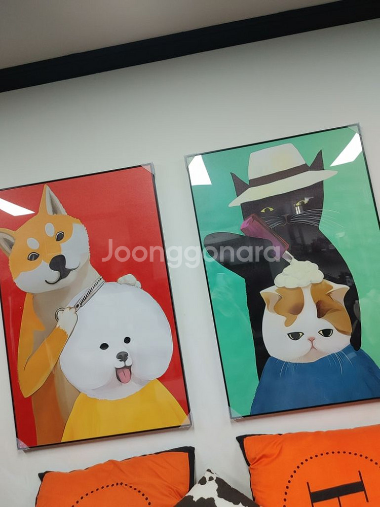 시바견 고양이 비숑 대형 반려동물 그림 액자 인테리어--1