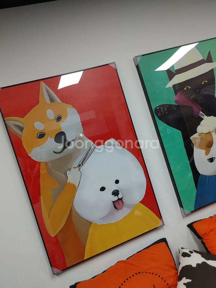 시바견 고양이 비숑 대형 반려동물 그림 액자 인테리어--4