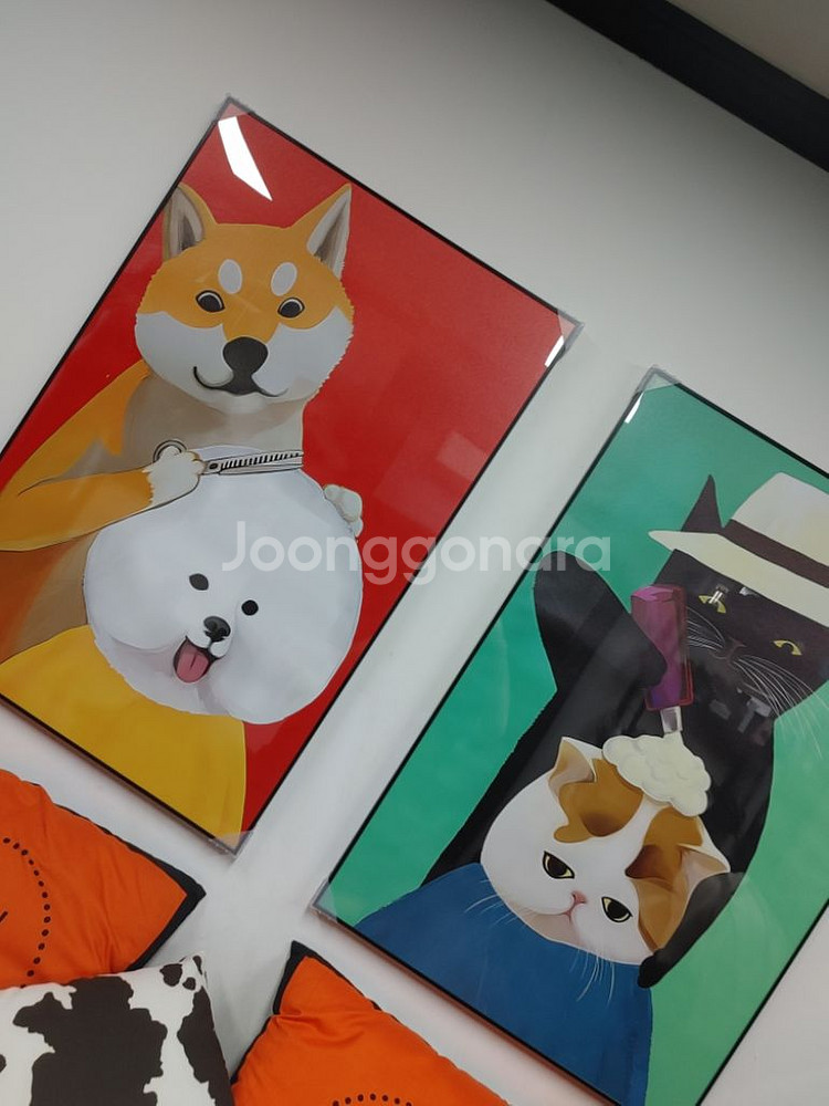 시바견 고양이 비숑 대형 반려동물 그림 액자 인테리어--2