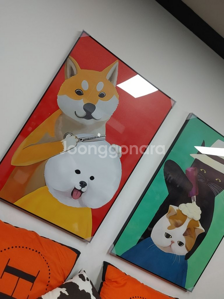 시바견 고양이 비숑 대형 반려동물 그림 액자 인테리어--3