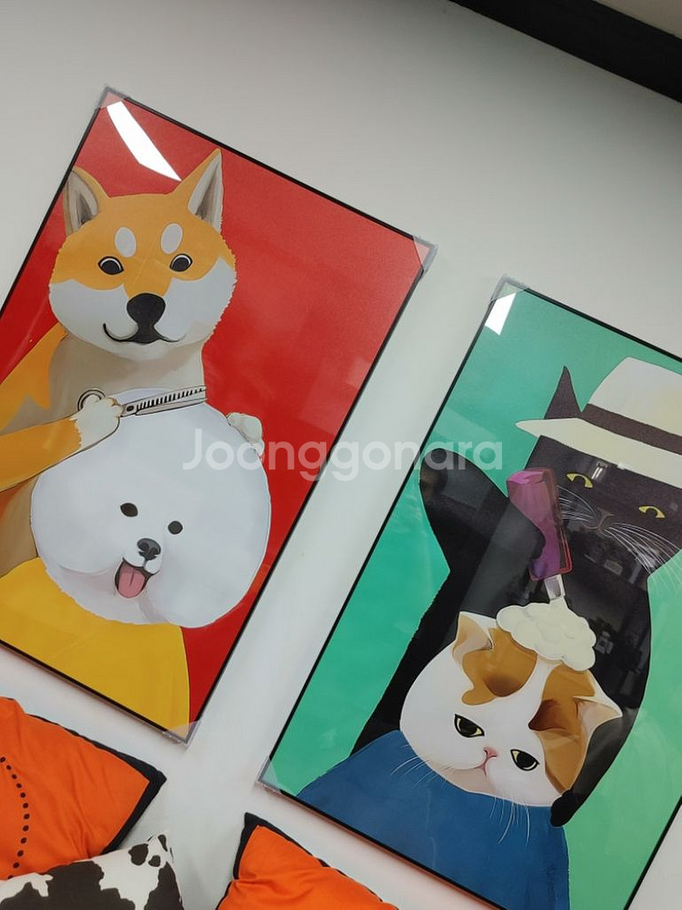 시바견 고양이 비숑 대형 반려동물 그림 액자 인테리어--5