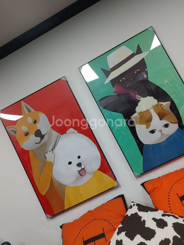 시바견 고양이 비숑 대형 반려동물 그림 액자 인테리어--7