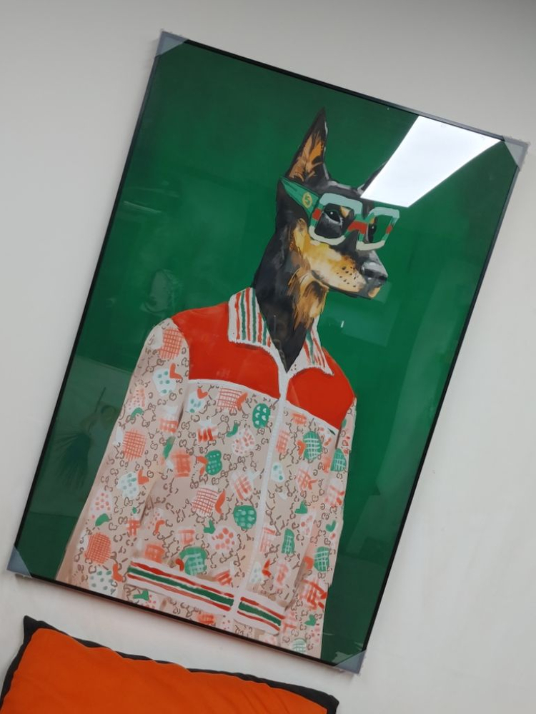 구찌 도베르만 반려동물 대형 그림 액자 인테리어액자--1