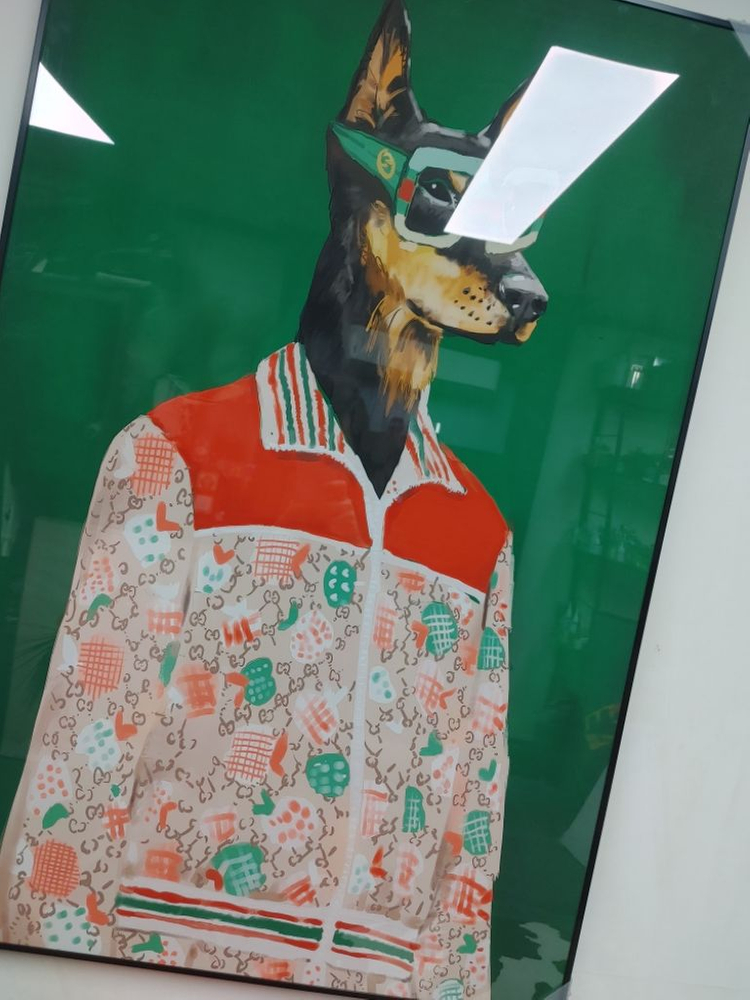 구찌 도베르만 반려동물 대형 그림 액자 인테리어액자--3