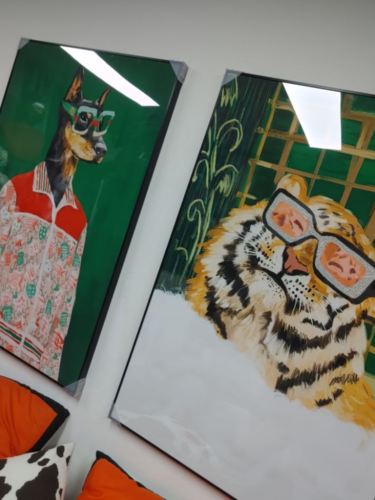 구찌 도베르만 반려동물 대형 그림 액자 인테리어액자--9