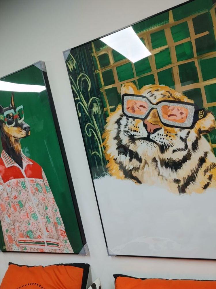 구찌 도베르만 반려동물 대형 그림 액자 인테리어액자--8