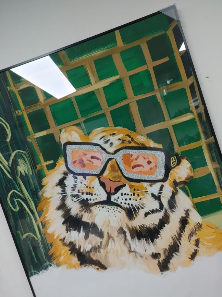 구찌 백두산 호랑이 맹수 대형 팝아트 그림 액자 포스터--2