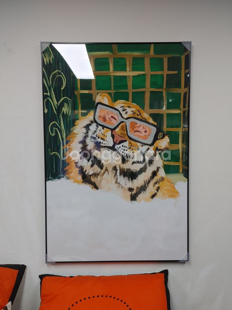 구찌 도베르만 백두산 호랑이 반려동물 그림 액자 소품--7